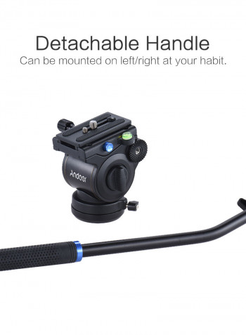 Professional Photography Video Monopod Unipod Camera Stand Support With Fluid Draft Hydraulic Damping Head 172cm Black