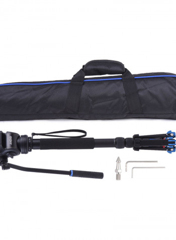 Professional Photography Video Monopod Unipod Camera Stand Support With Fluid Draft Hydraulic Damping Head 172cm Black