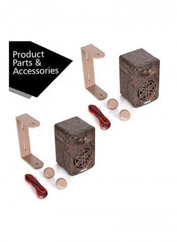Waterproof Outdoor Speaker System PLMR24DK Brown/Black