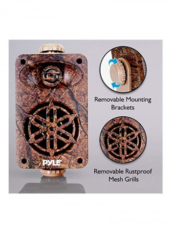 Waterproof Outdoor Speaker System PLMR24DK Brown/Black