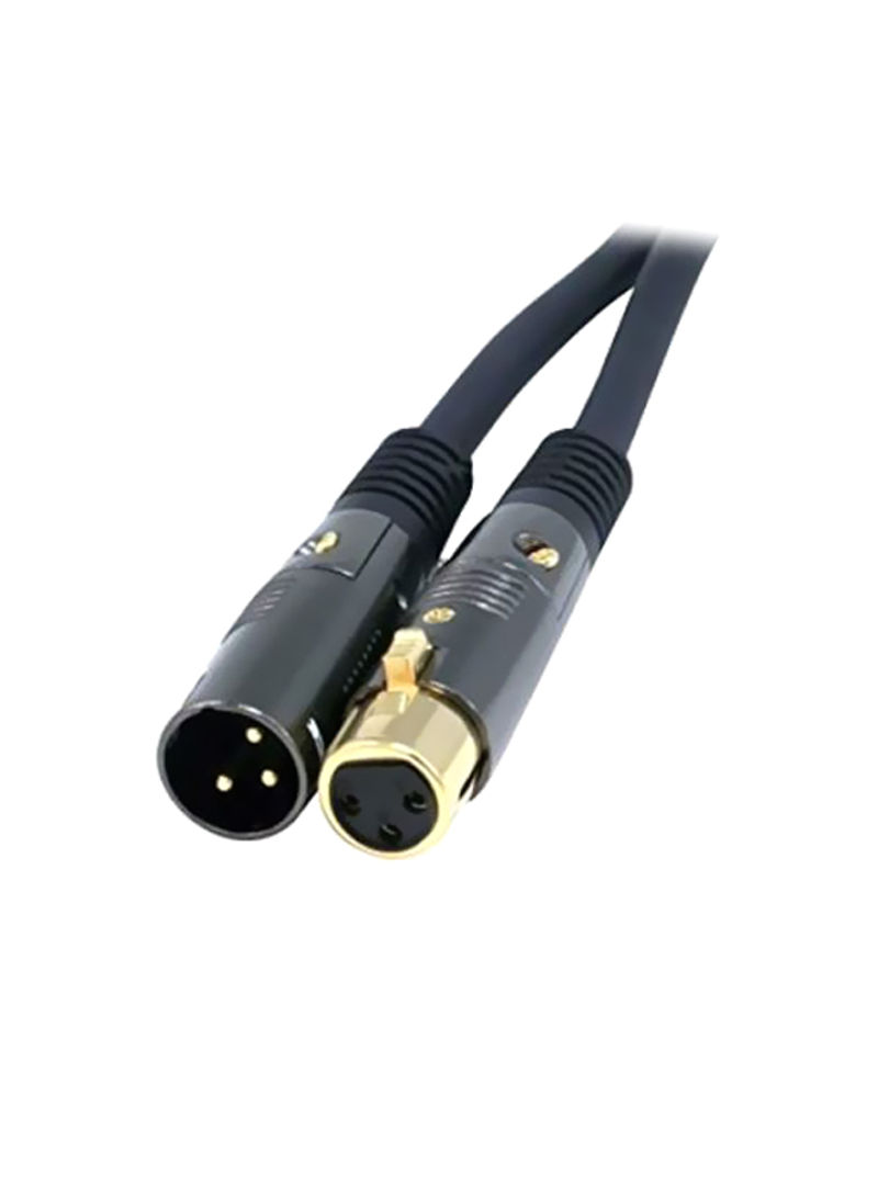 Premier Series XLR Male To XLR Female Gold Plated Cable 50feet Black/Gold