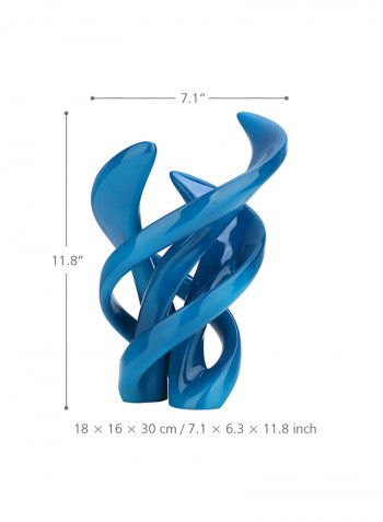 Abstract Iron Casting Sculpture Blue 40x28x30centimeter