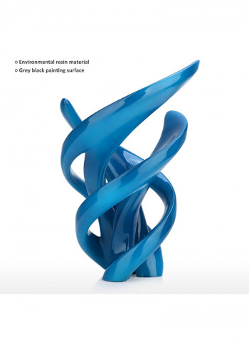 Abstract Iron Casting Sculpture Blue 40x28x30centimeter