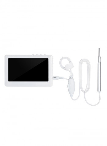 Ear Otoscope Endoscope Borescope 3.9mm Inspection Camera With 6 Adjustable Led Lights 4.3inch LCD Dispaly HD Magnifier Visual Ear Cleaning Tool 16.5 x 9.5 x 4.0cm White