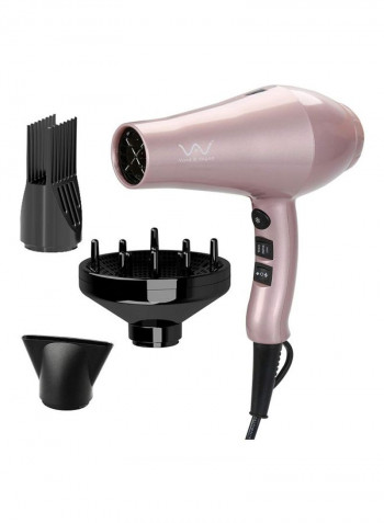 First Generation Hair Blow Dryer With Diffuser, Concentrator And Comb Pink