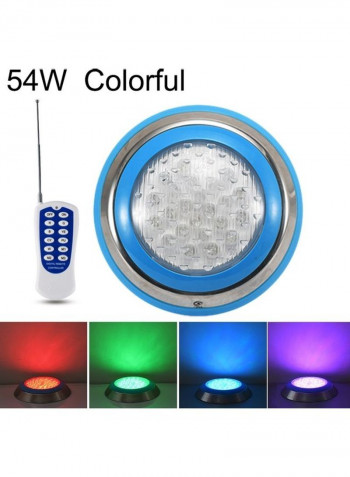 54W LED Wall-Mounted Pool Light with Remote Control Colorful Light