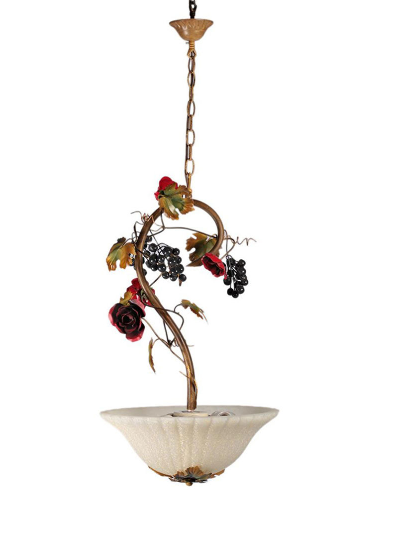 Fruit And Rose Chandelier Gold/White/Red 70x40centimeter