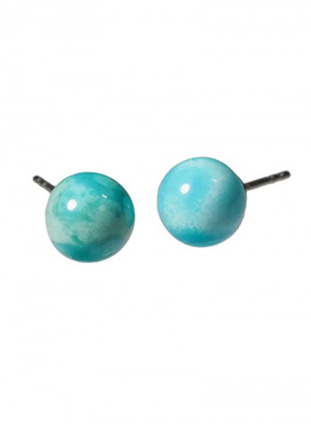 Sterling Silver Sleeping Beauty Turquoise  Stud Earrings