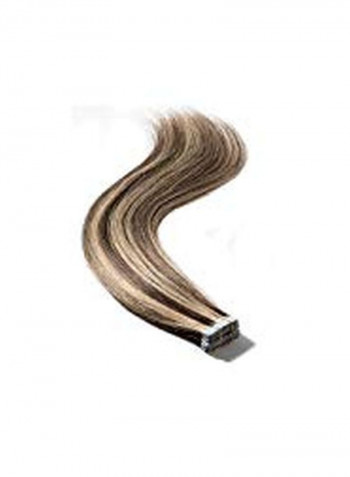 20-Piece Tape-In Straight Hair Extension Set Brown/Blonde 24inch
