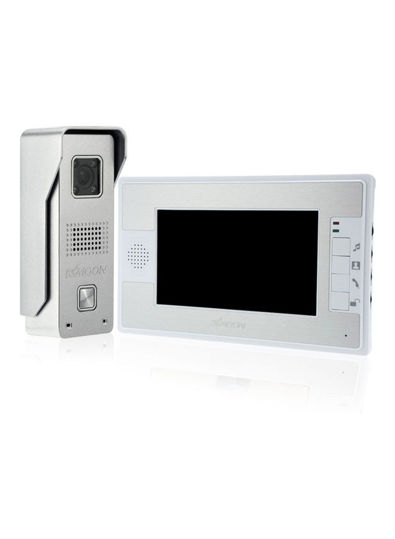 Doorbell Intercom System With Monitoring Camera Silver