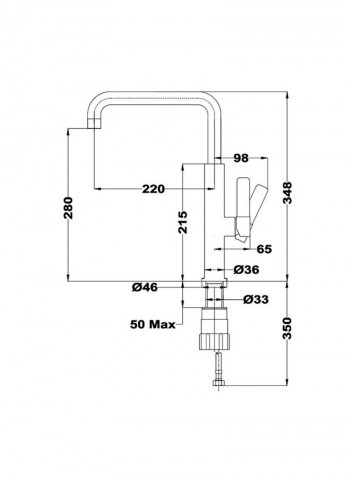 Fot 994 Single Lever Kitchen Tap With Aerator Integrated In The Spout Chrome 1cm