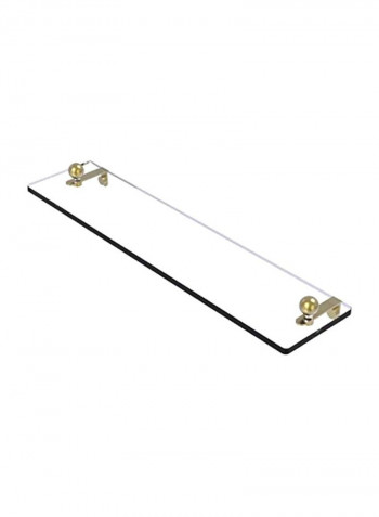 Wall Mounted Glass Shelf Clear/Gold 22inch