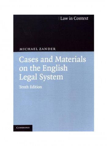 Cases And Materials On The English Legal System Paperback