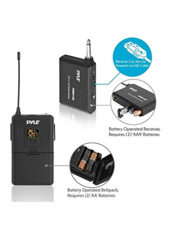 32-Channels Wireless Microphone PDWM12UH Black