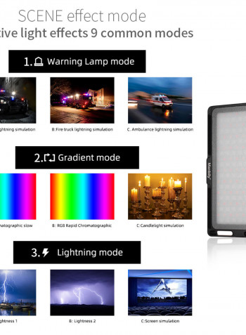 Manbily Portable RGB LED Video Light Grey
