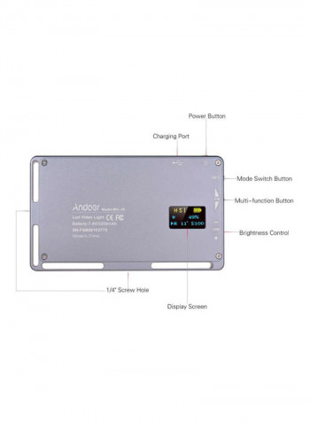 Portable RGB LED Video Light Panel Grey