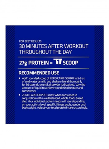 Zero Carb ISO Pro 100 Percent Whey Protein Isolate