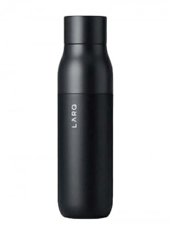 Self Cleaning USB Rechargeable Water Bottle Obsidian Black 9.6 x 2.7inch