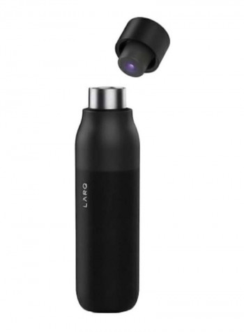 Self Cleaning USB Rechargeable Water Bottle Obsidian Black 9.6 x 2.7inch