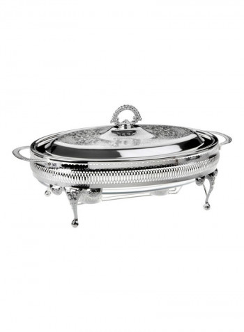 Oval Casserole Warmer Silver 41x26.5cm