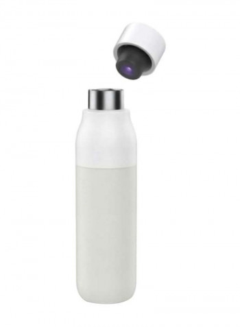 Self Cleaning USB Rechargeable Water Bottle Granite White 24.13 x 6.35cm