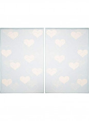 2-Piece Printed Curtain Set Blue/White