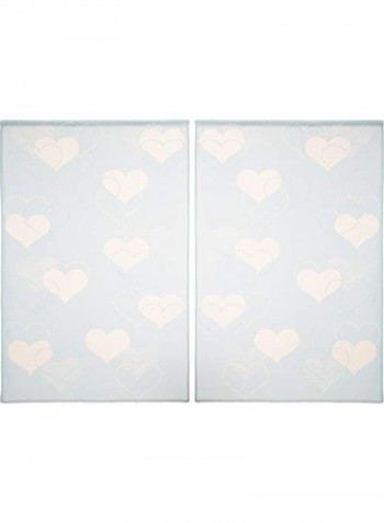 2-Piece Printed Curtain Set Blue/White