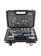 27-Piece Dr.60T Ratchet Spline Socket Set Silver/Blue/Black