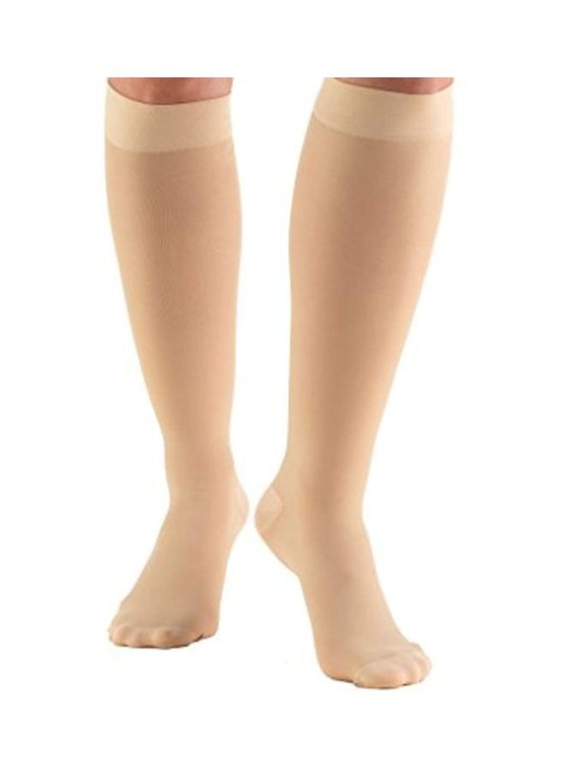 2-Piece Sheer Knee High Stockings Beige