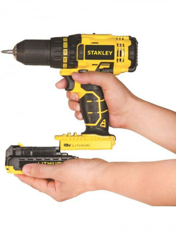 Heavy Duty Cordless Drill Black/Yellow 13millimeter