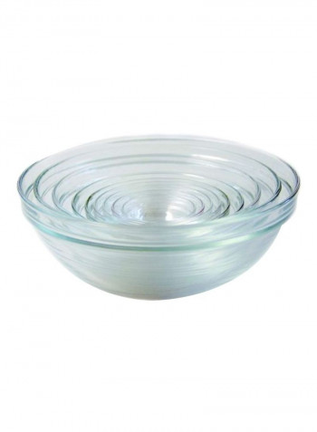 10-Piece Glass Bowl Set Clear 10.2x10.2x4inch