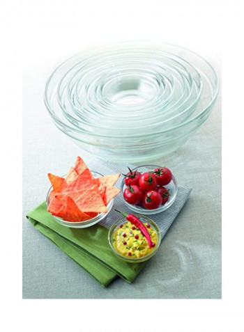 10-Piece Glass Bowl Set Clear 10.2x10.2x4inch