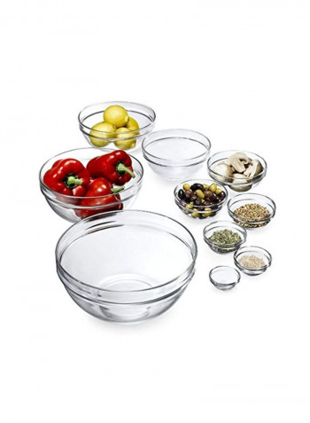 10-Piece Glass Bowl Set Clear 10.2x10.2x4inch