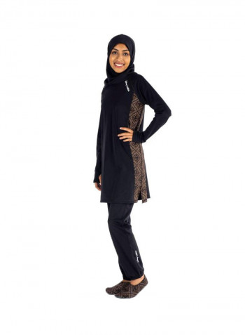 3-Piece Burkini Set Black Gold Minnie