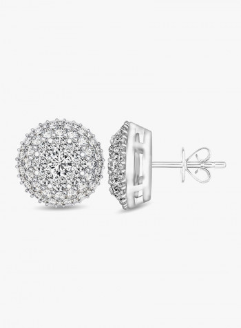 925 Sterling Silver Cubic Zirconia Studded Earring
