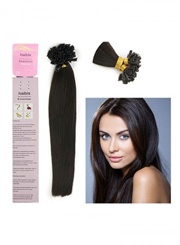 Straight Pre-Bonded Nail U Tip Keratin Hair Extensions Black 18inch