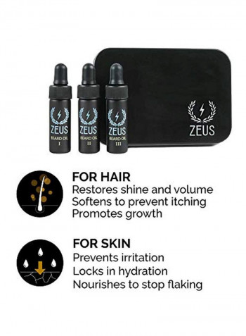 5-Piece Beard Care Set Brown/Black/White
