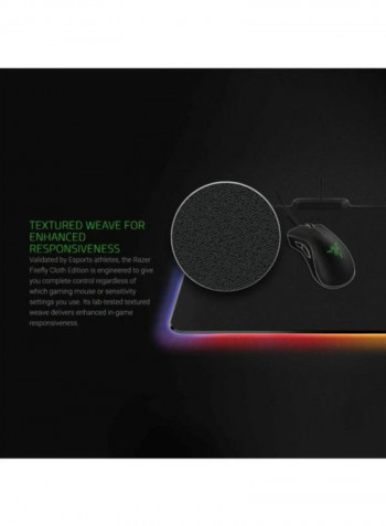 Firefly V2 Micro-Textured Surface Mouse Mat Black/Green