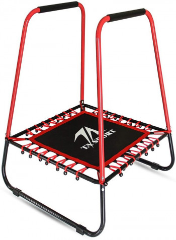 Trampoline with Handrail, Black/Red 40inch
