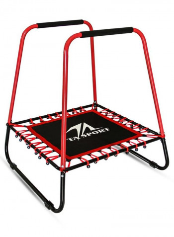 Trampoline with Handrail, Black/Red 40inch