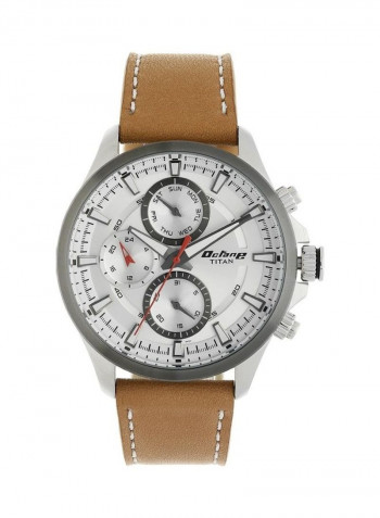 Men's Leather Band Wrist Watch T90104KL01