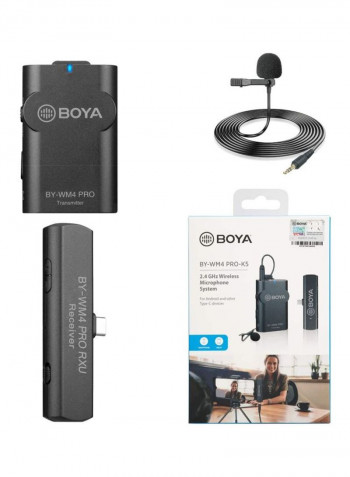 Pro K3 Wireless Microphone With Transmitter And Receiver Set 3.2x1.2x0.5inch Black