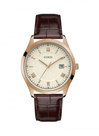 Men's Water Resistant Leather Analog Watch GW0065G1