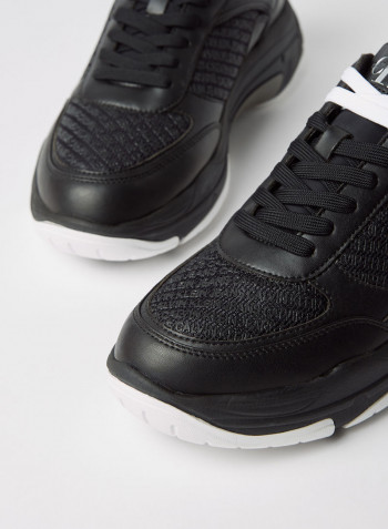 All-Over Logo Chunky Sneakers Black