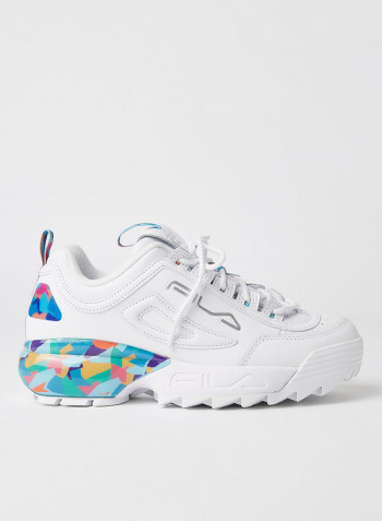 Disruptor 2A 90's Sneakers White/Electric Purple /Red Orange