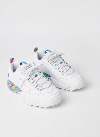 Disruptor 2A 90's Sneakers White/Electric Purple /Red Orange