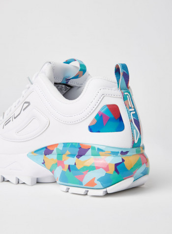 Disruptor 2A 90's Sneakers White/Electric Purple /Red Orange