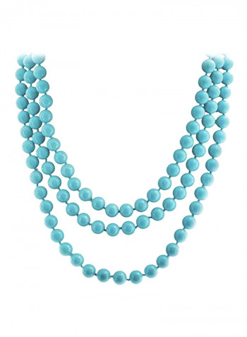 3-Layer Pearl Beaded Multi-Strand Necklace