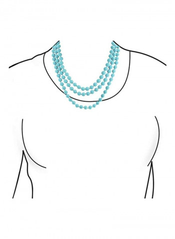 3-Layer Pearl Beaded Multi-Strand Necklace