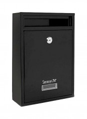 Wall Mount Locking Mailbox Black 3.4x8.3x12.6inch